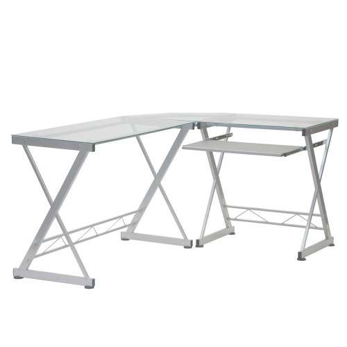 61.75" White Durable L-Shaped Computer Desk - IMAGE 1