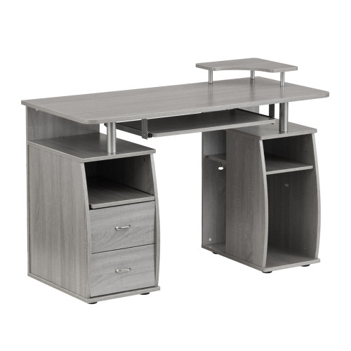 47.25" Gray Unique Techni Mobili Complete Workstation Computer Desk with Storage - IMAGE 1