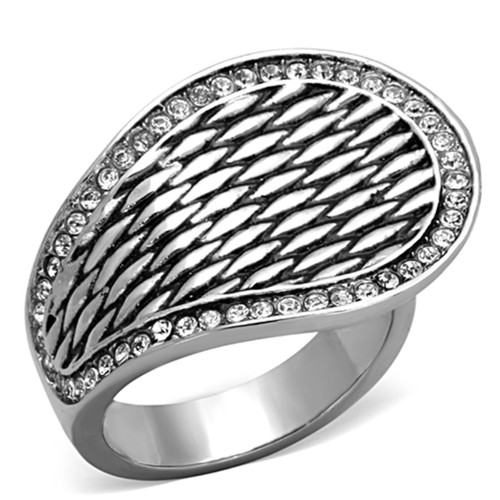 Women's Stainless Steel Boho Design Ring with Crystal - Size 8 (Pack of 2) - IMAGE 1