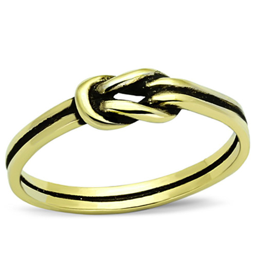 Women's Gold IP Stainless Steel Knot Ring, Size 7 (Pack of 2) - IMAGE 1