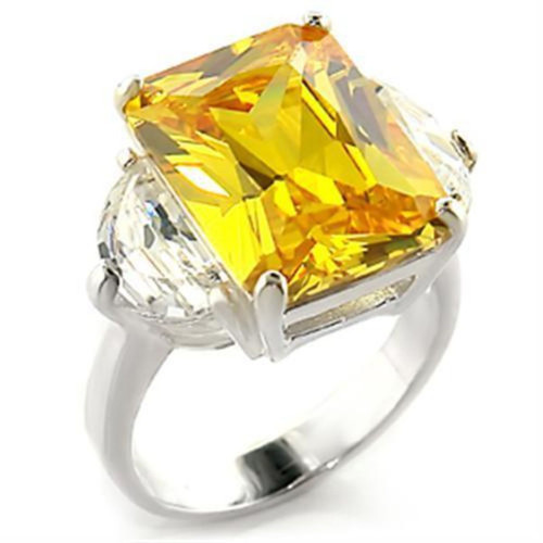 Women's Engagement Ring with Citrine CZ Stone - Size 7 - IMAGE 1