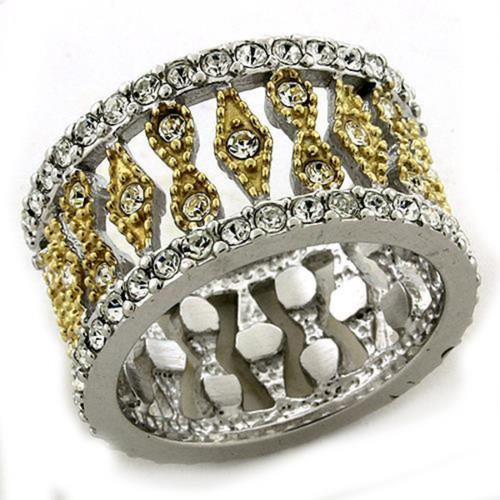 Women's Sterling Silver Ring with Top Grade Crystals - Size 5 - IMAGE 1