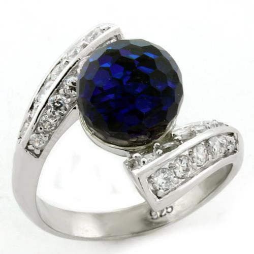 Women's Rhodium Plated 925 Sterling Silver Ring with Top Grade Crystals - Size 6 - IMAGE 1