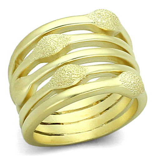 Women's Single Tone Matte Gold Plated Ring - Size 5 - IMAGE 1