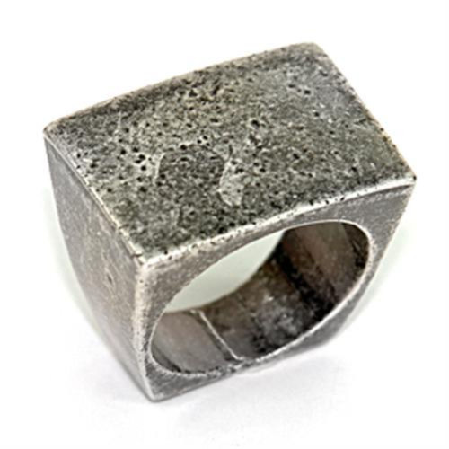 Women's Ruthenium Plated Single Tone Square Ring - Size 7 (Pack of 5) - IMAGE 1