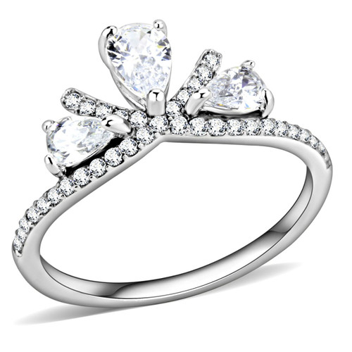 Women's Engagement Ring with Pear Shaped AAA Grade Cubic Zirconia - Size 6 (Pack of 2) - IMAGE 1