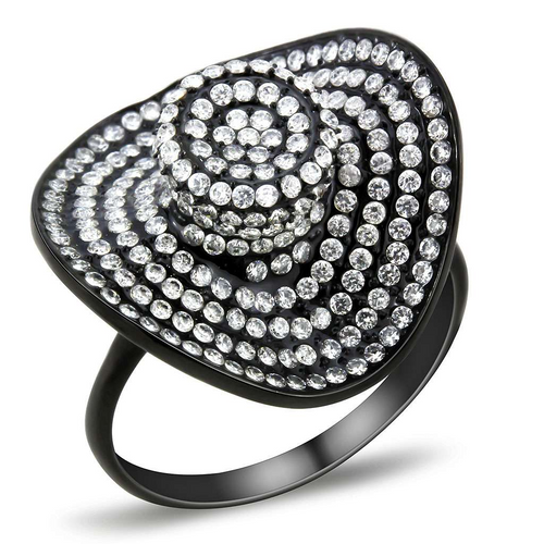 Women's Ion Plated Stainless Steel Ring with Cubic Zirconia - Size 5 - IMAGE 1