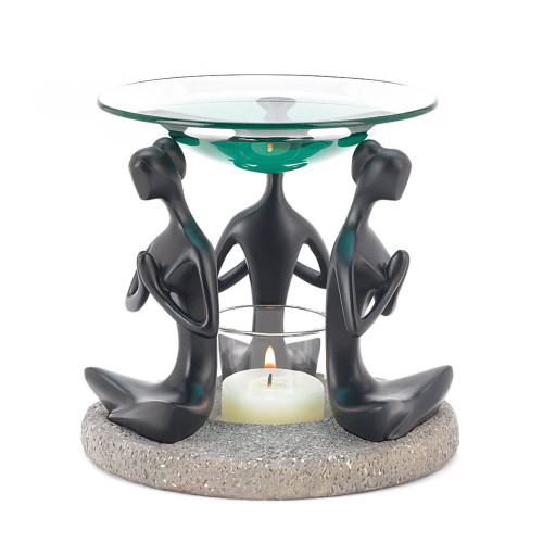 Womens Prayer Oil Warmer - 5.25" - Black and Clear - IMAGE 1