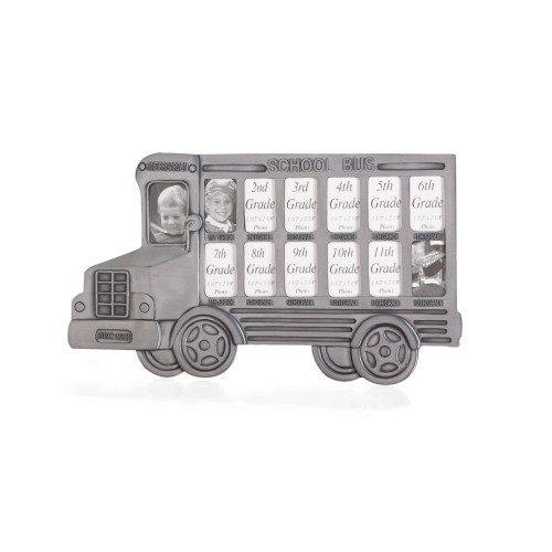 School Bus Photo Frame - 12.5" - Gray - IMAGE 1