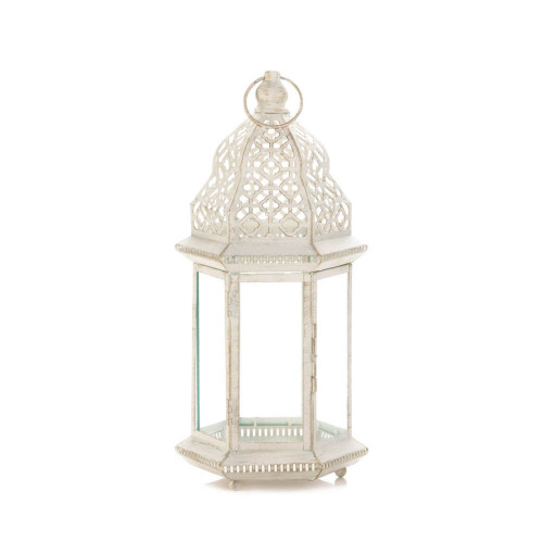 Sublime Large Candle Lantern - 16" - White - IMAGE 1