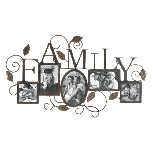 Family Wall Collage Picture Frame - 25.75" - Bronze Tone - IMAGE 1
