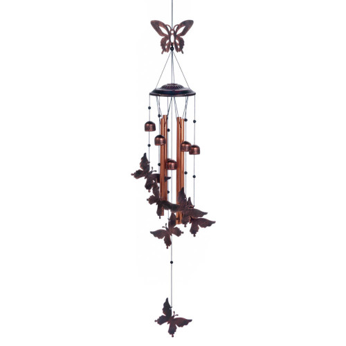Fluttering Butterflies Outdoor Wind Chime - 36" - Bronze Tone and Brown - IMAGE 1