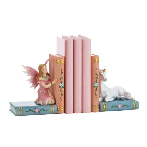 7.25" Pink and White Enchanted Fairy Tale Bookends - IMAGE 1