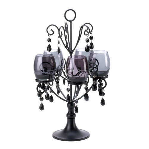 Midnight Elegance Candelabra - 17.5" - Black - IMAGE 1