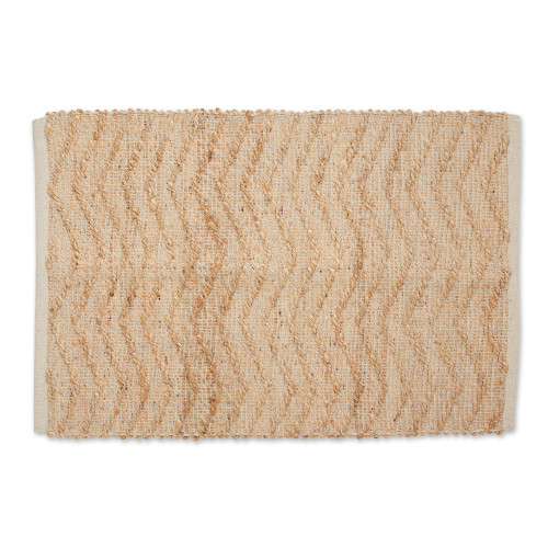 2' x 3' Chevron Hand Loomed Area Throw Rug - Brown and Cream - IMAGE 1