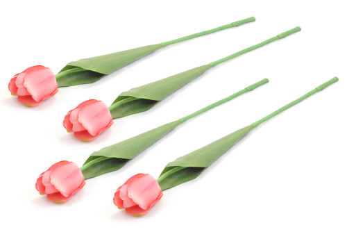 Set of 4 21" Blush Pink and Green Tulip Flower Centerpieces - IMAGE 1
