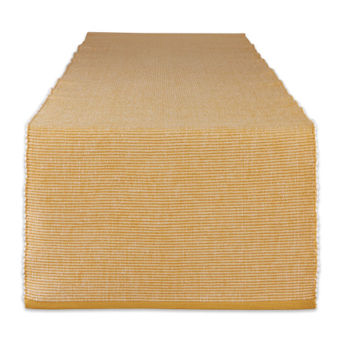 Ribbed Variegated Cotton Table Runner - 108" - Honey Gold - IMAGE 1
