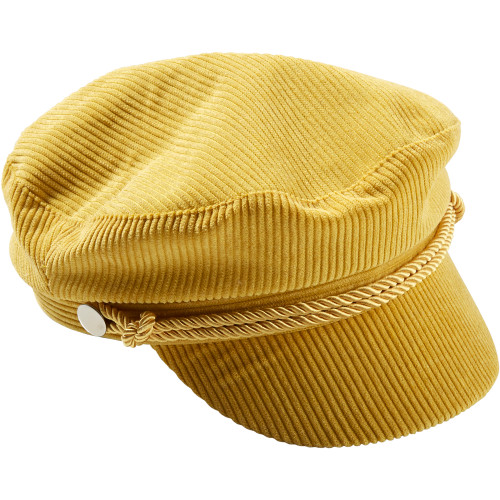 10" Yellow Tickled Pink Newsboy Cap - IMAGE 1