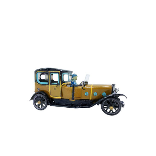 1930's Limo Collectible Wind Up Tin Toy Figure - 7" - Brown and Black - IMAGE 1