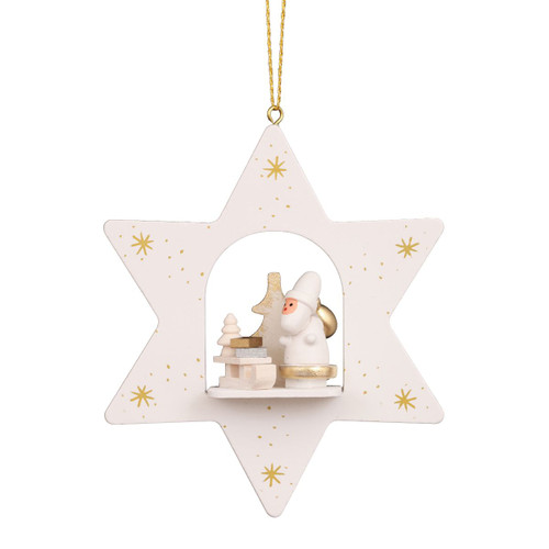 3.75" Christian Ulbricht Star Christmas Ornament with Santa and a Sled - IMAGE 1