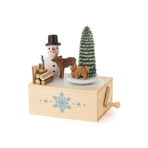 3.75" Dregeno Snowman Christmas Music Box - IMAGE 1