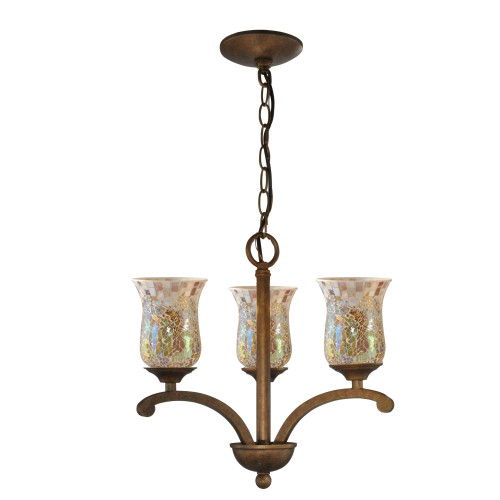 15" Antique Golden Bronze 3-Light Hanging Ceiling Fixture - IMAGE 1