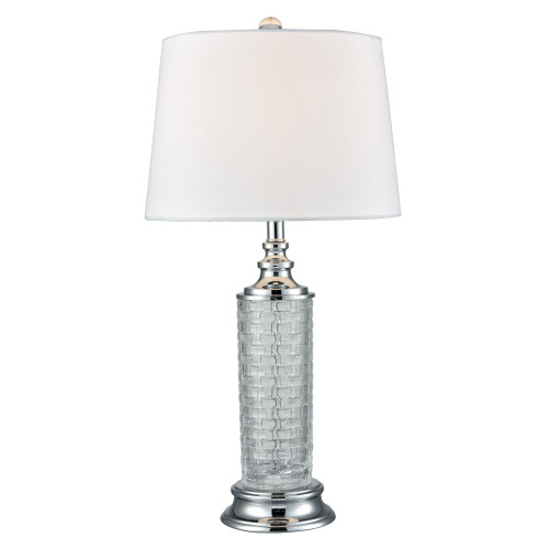 25.5" Crystal Table Lamp with Drum Shade - IMAGE 1