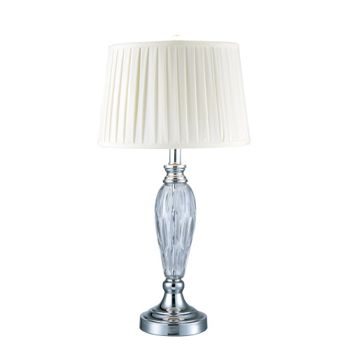 26.5" Vella Teardrop Crystal Table Lamp with Drum Shade - IMAGE 1