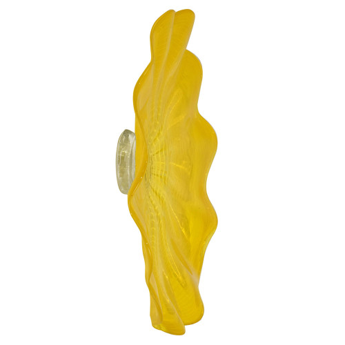 20" Yellow Flower with Base Contemporary Glass Wall Decor - IMAGE 1