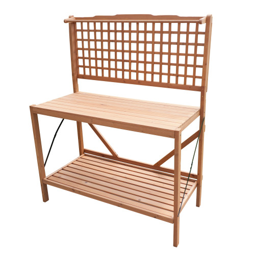 63.25" Brown Wooden Foldable Potting Bench - IMAGE 1