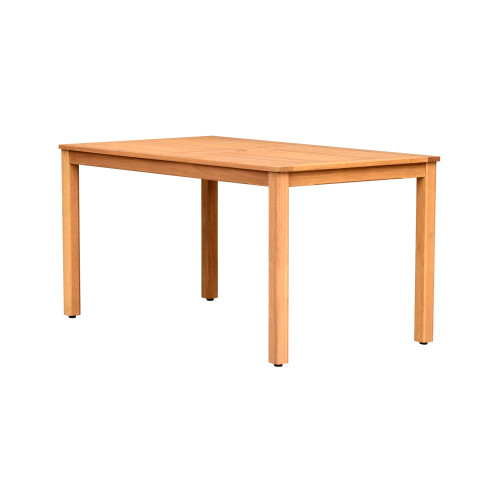 4.75' Peanut Brown Indoor and Outdoor Modern Country Style Teak Finish Patio Dining Table - IMAGE 1