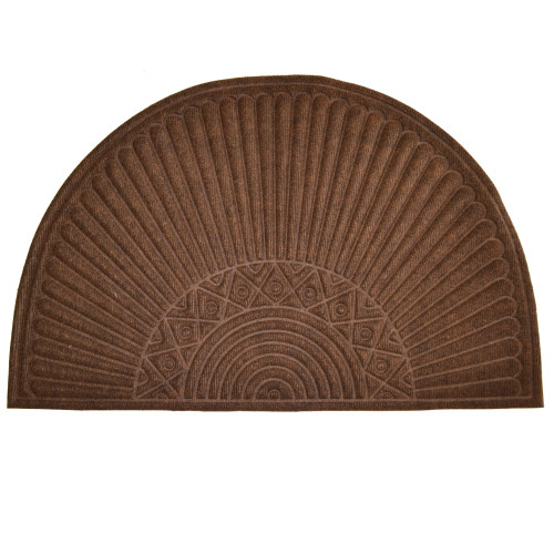 36" Brown  Elegant Half Round Machine-Made Door Mat - IMAGE 1
