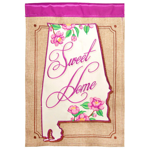 Double Applique Sweet Home Alabama Embroidered Outdoor Garden Flag - 18" x 13" - IMAGE 1