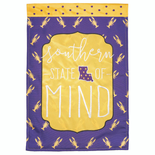 Embroidered Louisiana Southern State of Mind Outdoor House Flag - 42" x 29" - IMAGE 1