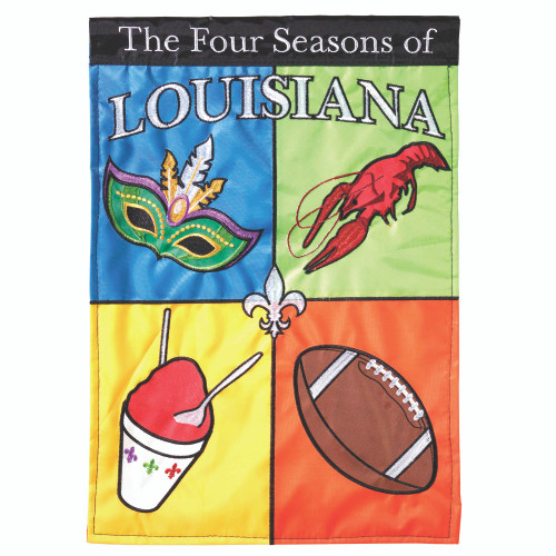 Embroidered Four Seasons of Louisiana Outdoor Garden Flag - 18" x 13" - IMAGE 1