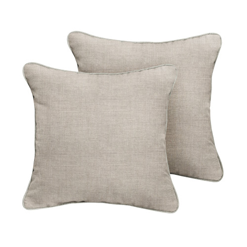 Set of 2 Cast Silver Gray Corded Decorative Square Pillows, 18" - IMAGE 1