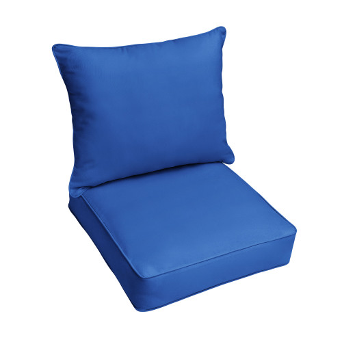 23" x 25" True Blue Sunbrella Deep Seating Pillow and Single Chair Cushion Set - IMAGE 1