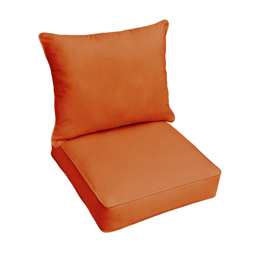 Set of 2 23" x 25" Rust Orange Solid Sunbrella Indoor and Outdoor Deep Seating Pillow and Cushion Chairs - IMAGE 1