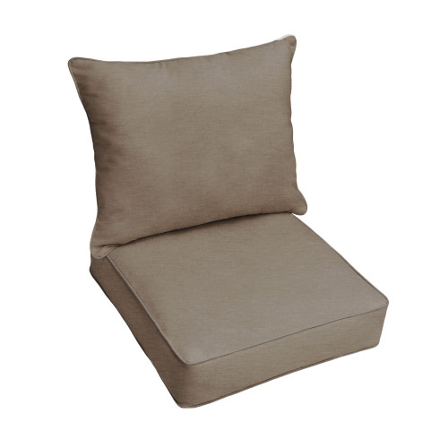 25" Taupe Brown Sunbrella Deep Seating Pillow and Single Chair Cushion - IMAGE 1
