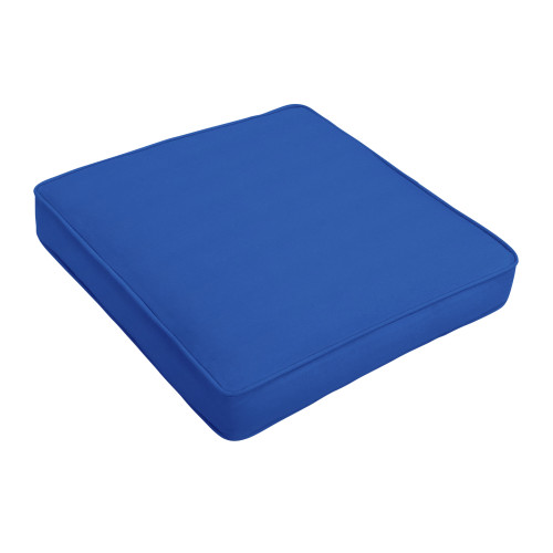 20" Solid Blue Square Home Collections Sunbrella Indoor and Outdoor Single Chair Cushion - IMAGE 1