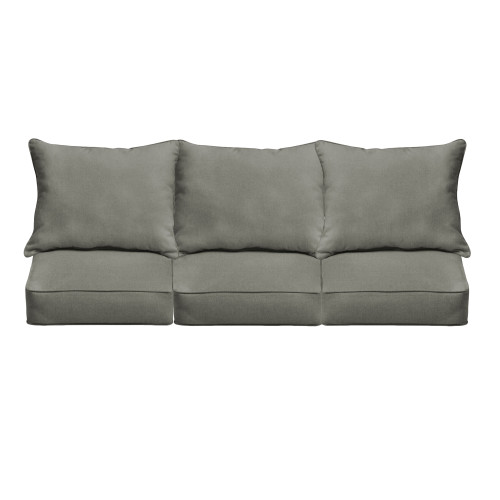Set of 6 Ash Gray Sunbrella Indoor and Outdoor Deep Seating Sofa Cushion, 25" - IMAGE 1