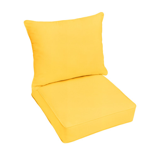 22.50" Sunflower Yellow Square Sunbrella Indoor and Outdoor Single Deep Seating Cushion - IMAGE 1