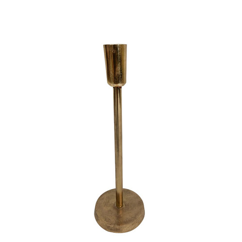 10" Bronze Contemporary Candlestick Holder Tabletop Decor - Large - IMAGE 1