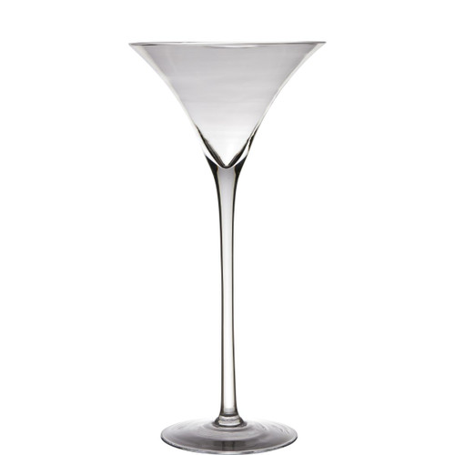 19.5" Clear Contemporary Martini Glass Vase Tabletop Decor - Medium - IMAGE 1