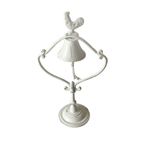 Rooster Cast Iron Table Bell - 17.5" - Antique White - IMAGE 1