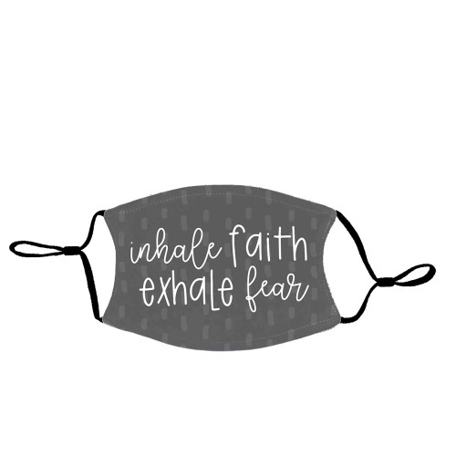 7" Gray and Black Inhale Faith Exhale Fear Face Mask - IMAGE 1