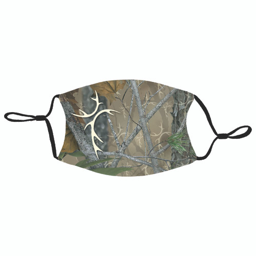 7" Gray and Black Camo Antler Cross Face Mask - IMAGE 1