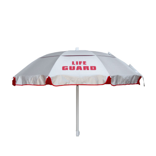 44" Silver and Red Kemp USA Multipurpose Wind Resistant Umbrella - IMAGE 1