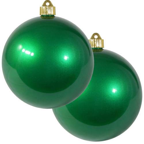 2ct Candy Green Shatterproof Christmas Ball Ornaments 6" (150mm) - IMAGE 1