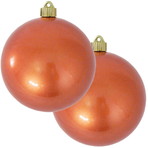 2ct Candy Copper Shatterproof Christmas Ball Ornaments 6" (150mm) - IMAGE 1